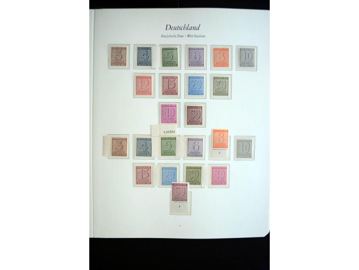 1945/49, postfrische Sammlung mit u.a. Mi.-Nr. BIb, 43Ac (Fotoattest Zierer BPP), 80X, 150-55X, Bl.1t (Fotoattest Ströh BPP),