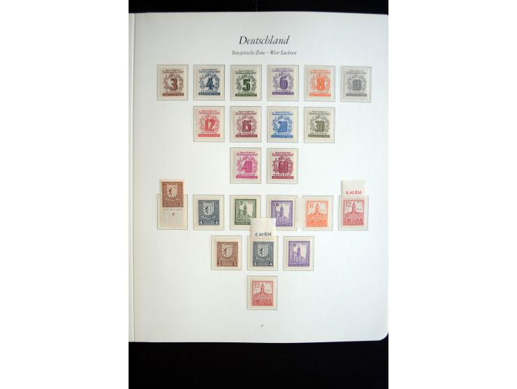 1945/49, postfrische Sammlung mit u.a. Mi.-Nr. BIb, 43Ac (Fotoattest Zierer BPP), 80X, 150-55X, Bl.1t (Fotoattest Ströh BPP),