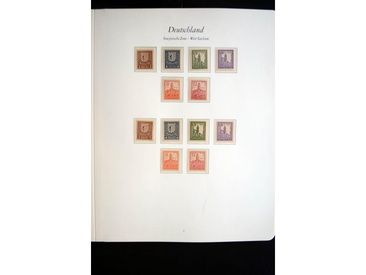 1945/49, postfrische Sammlung mit u.a. Mi.-Nr. BIb, 43Ac (Fotoattest Zierer BPP), 80X, 150-55X, Bl.1t (Fotoattest Ströh BPP),