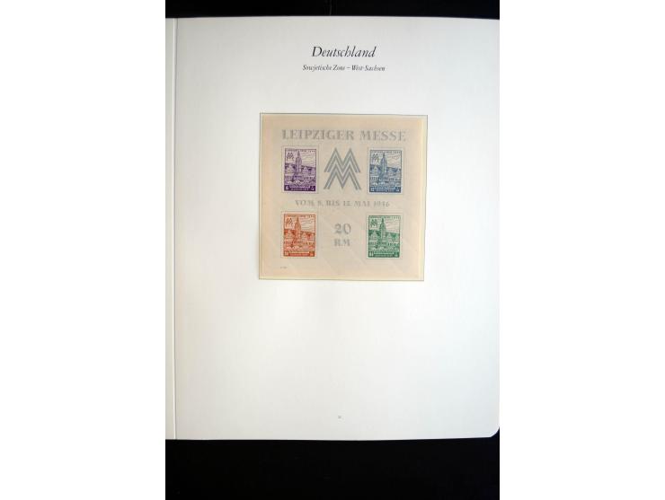 1945/49, postfrische Sammlung mit u.a. Mi.-Nr. BIb, 43Ac (Fotoattest Zierer BPP), 80X, 150-55X, Bl.1t (Fotoattest Ströh BPP),