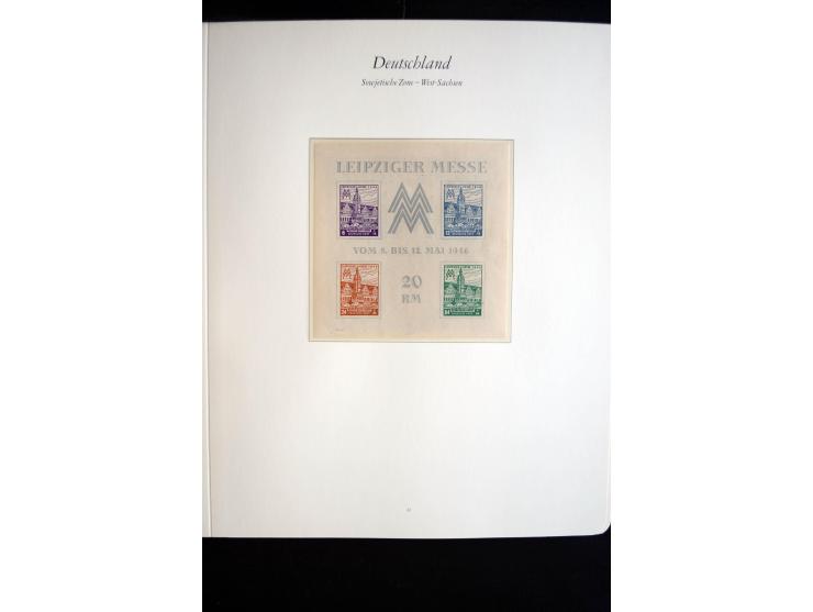 1945/49, postfrische Sammlung mit u.a. Mi.-Nr. BIb, 43Ac (Fotoattest Zierer BPP), 80X, 150-55X, Bl.1t (Fotoattest Ströh BPP),