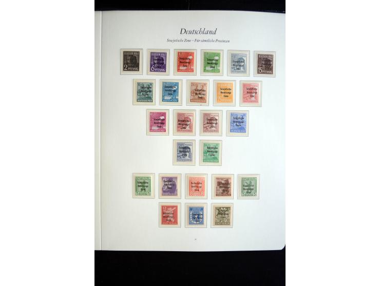1945/49, postfrische Sammlung mit u.a. Mi.-Nr. BIb, 43Ac (Fotoattest Zierer BPP), 80X, 150-55X, Bl.1t (Fotoattest Ströh BPP),