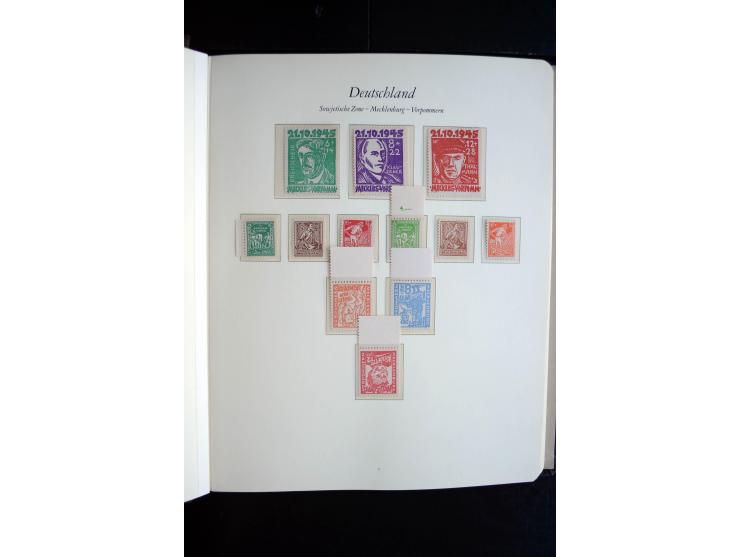 1945/49, postfrische Sammlung mit u.a. Mi.-Nr. BIb, 43Ac (Fotoattest Zierer BPP), 80X, 150-55X, Bl.1t (Fotoattest Ströh BPP),