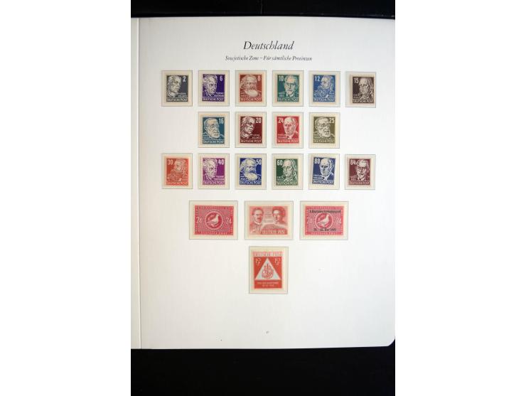 1945/49, postfrische Sammlung mit u.a. Mi.-Nr. BIb, 43Ac (Fotoattest Zierer BPP), 80X, 150-55X, Bl.1t (Fotoattest Ströh BPP),