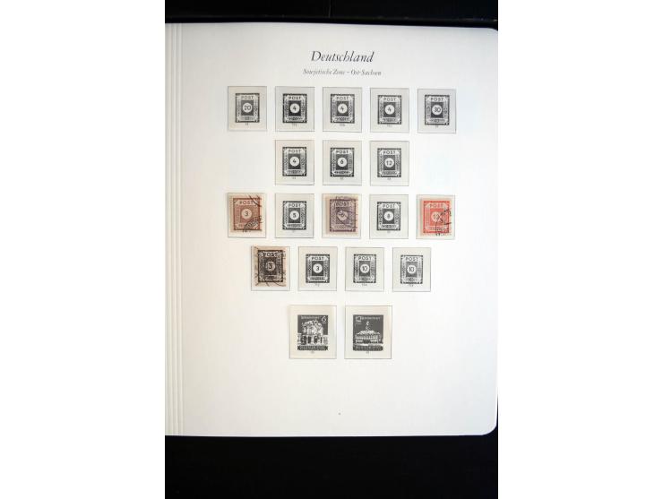 1945/49, postfrische Sammlung mit u.a. Mi.-Nr. BIb, 43Ac (Fotoattest Zierer BPP), 80X, 150-55X, Bl.1t (Fotoattest Ströh BPP),
