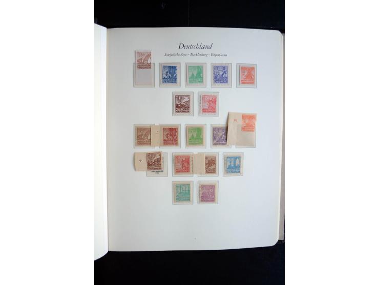 1945/49, postfrische Sammlung mit u.a. Mi.-Nr. BIb, 43Ac (Fotoattest Zierer BPP), 80X, 150-55X, Bl.1t (Fotoattest Ströh BPP),