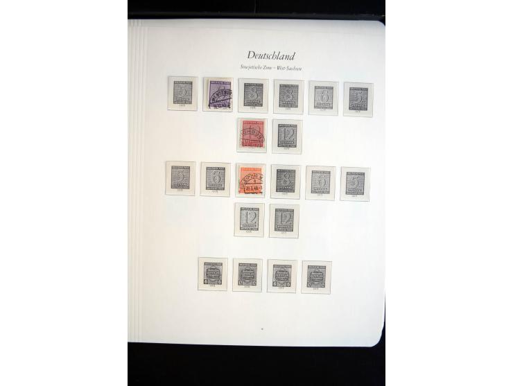 1945/49, postfrische Sammlung mit u.a. Mi.-Nr. BIb, 43Ac (Fotoattest Zierer BPP), 80X, 150-55X, Bl.1t (Fotoattest Ströh BPP),