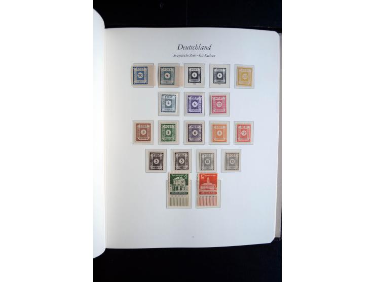 1945/49, postfrische Sammlung mit u.a. Mi.-Nr. BIb, 43Ac (Fotoattest Zierer BPP), 80X, 150-55X, Bl.1t (Fotoattest Ströh BPP),