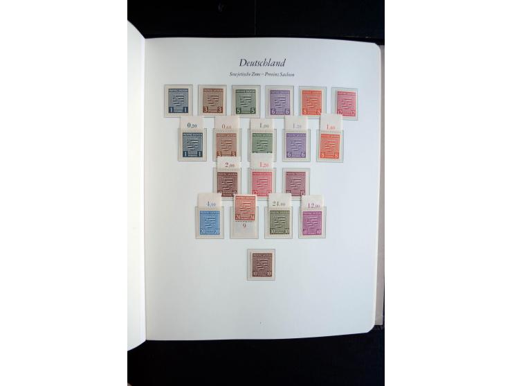 1945/49, postfrische Sammlung mit u.a. Mi.-Nr. BIb, 43Ac (Fotoattest Zierer BPP), 80X, 150-55X, Bl.1t (Fotoattest Ströh BPP),