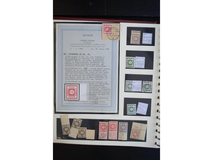 1945/19, postfrische und gestempelte Sammlung teils spezialisiert mit besseren Farben, Mi.-Nr. 80Xa gestempelt (1 Zahn verkür