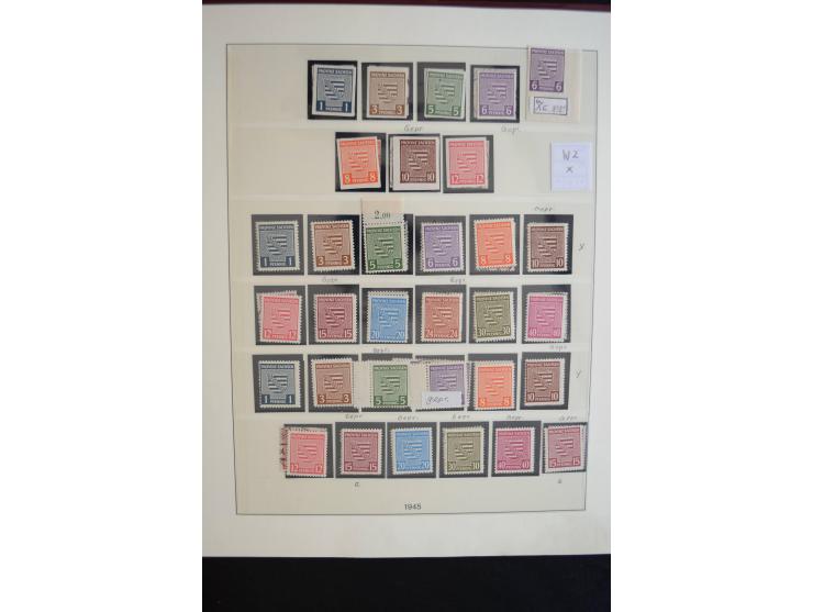 1945/19, postfrische und gestempelte Sammlung teils spezialisiert mit besseren Farben, Mi.-Nr. 80Xa gestempelt (1 Zahn verkür
