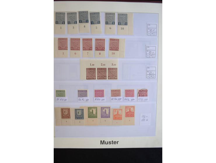 1945/19, postfrische und gestempelte Sammlung teils spezialisiert mit besseren Farben, Mi.-Nr. 80Xa gestempelt (1 Zahn verkür