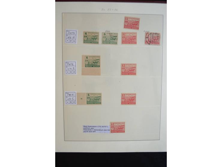 1945/19, postfrische und gestempelte Sammlung teils spezialisiert mit besseren Farben, Mi.-Nr. 80Xa gestempelt (1 Zahn verkür