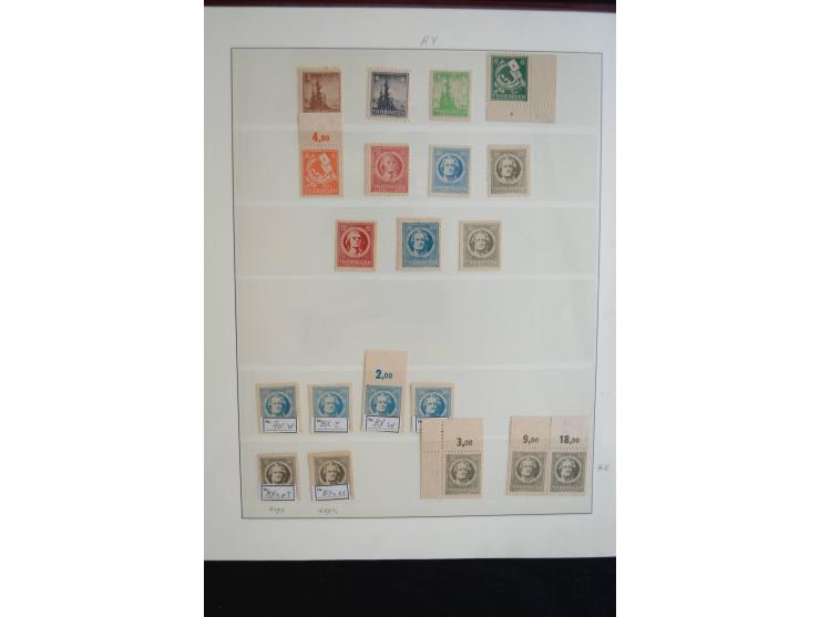 1945/19, postfrische und gestempelte Sammlung teils spezialisiert mit besseren Farben, Mi.-Nr. 80Xa gestempelt (1 Zahn verkür