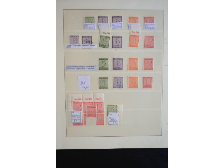 1945/19, postfrische und gestempelte Sammlung teils spezialisiert mit besseren Farben, Mi.-Nr. 80Xa gestempelt (1 Zahn verkür