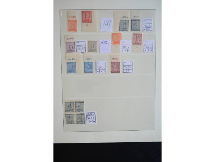 1945/19, postfrische und gestempelte Sammlung teils spezialisiert mit besseren Farben, Mi.-Nr. 80Xa gestempelt (1 Zahn verkür