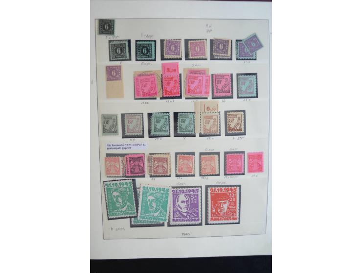 1945/19, postfrische und gestempelte Sammlung teils spezialisiert mit besseren Farben, Mi.-Nr. 80Xa gestempelt (1 Zahn verkür