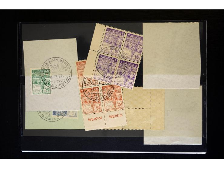 1945/46, interessante, vorwiegend gestempelte Partie dabei u.a. Mi.-Nr. 66-71XA gestempelt, einheitlich aus der rechten unter
