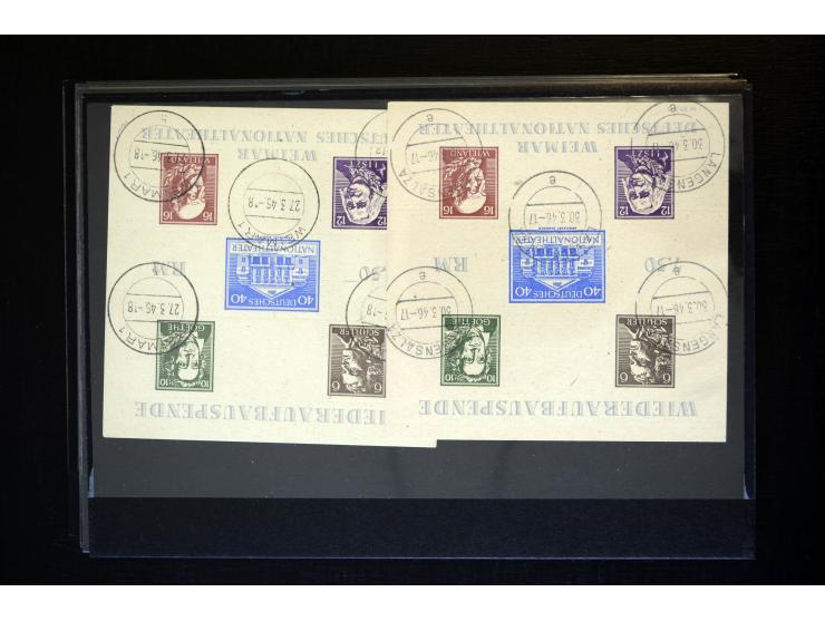 1945/46, interessante, vorwiegend gestempelte Partie dabei u.a. Mi.-Nr. 66-71XA gestempelt, einheitlich aus der rechten unter