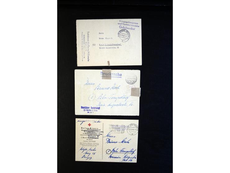 1945/49, interessanter Sammlung "Der Suchdienst in der SBZ und Berlin" mit ca. 40 Briefen, Karten und Ganzachen, dabei R-Brie