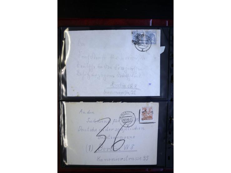 1945/49, interessanter Sammlung "Der Suchdienst in der SBZ und Berlin" mit ca. 40 Briefen, Karten und Ganzachen, dabei R-Brie
