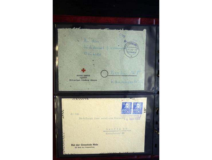 1945/49, interessanter Sammlung "Der Suchdienst in der SBZ und Berlin" mit ca. 40 Briefen, Karten und Ganzachen, dabei R-Brie