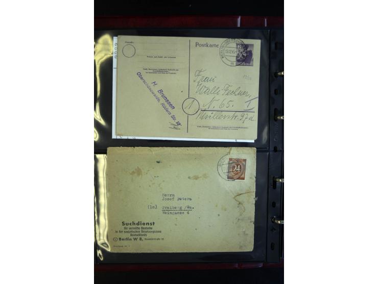 1945/49, interessanter Sammlung "Der Suchdienst in der SBZ und Berlin" mit ca. 40 Briefen, Karten und Ganzachen, dabei R-Brie