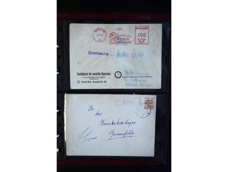 1945/49, interessanter Sammlung "Der Suchdienst in der SBZ und Berlin" mit ca. 40 Briefen, Karten und Ganzachen, dabei R-Brie
