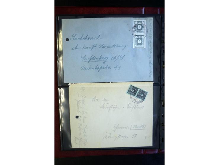 1945/49, interessanter Sammlung "Der Suchdienst in der SBZ und Berlin" mit ca. 40 Briefen, Karten und Ganzachen, dabei R-Brie