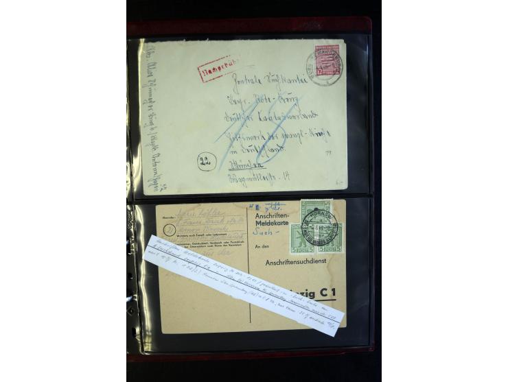 1945/49, interessanter Sammlung "Der Suchdienst in der SBZ und Berlin" mit ca. 40 Briefen, Karten und Ganzachen, dabei R-Brie