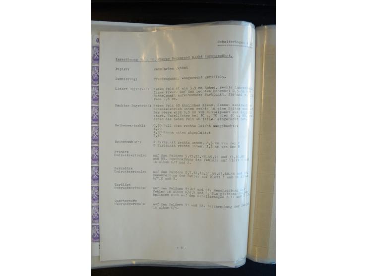 1945, umfangreicher Bogen-Posten mit ca. 650 Stück in unterschiedlichen Mengen von ca. 60 bis 140 Stück, dabei verschiedene P