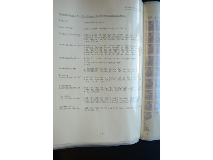 1945, umfangreicher Bogen-Posten mit ca. 650 Stück in unterschiedlichen Mengen von ca. 60 bis 140 Stück, dabei verschiedene P