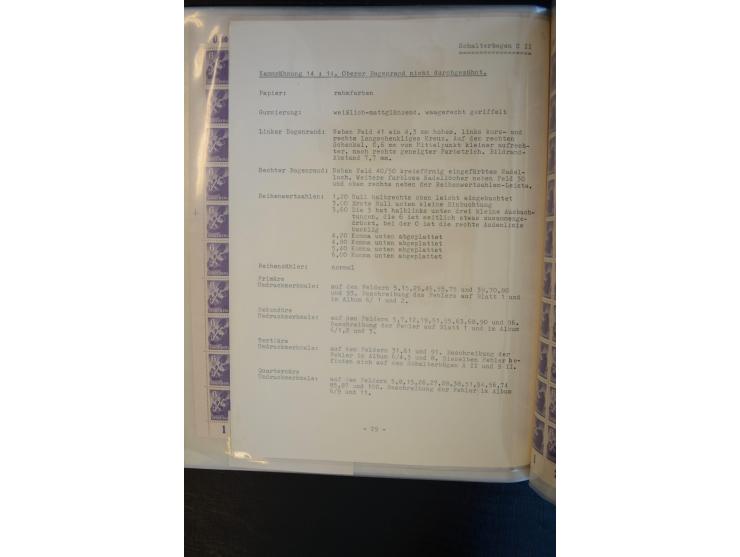 1945, umfangreicher Bogen-Posten mit ca. 650 Stück in unterschiedlichen Mengen von ca. 60 bis 140 Stück, dabei verschiedene P