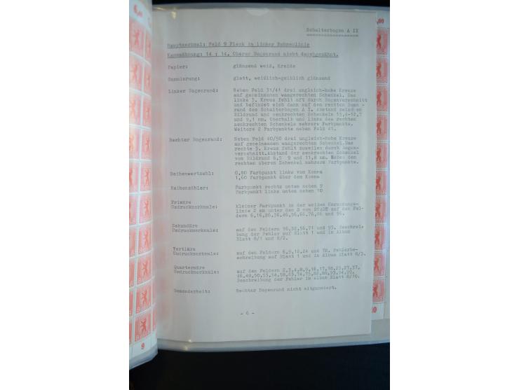 1945, umfangreicher Bogen-Posten mit ca. 650 Stück in unterschiedlichen Mengen von ca. 60 bis 140 Stück, dabei verschiedene P