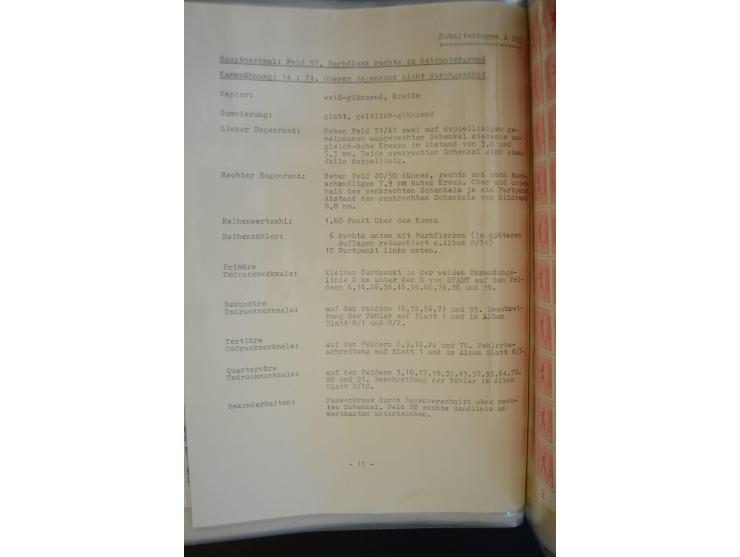 1945, umfangreicher Bogen-Posten mit ca. 650 Stück in unterschiedlichen Mengen von ca. 60 bis 140 Stück, dabei verschiedene P