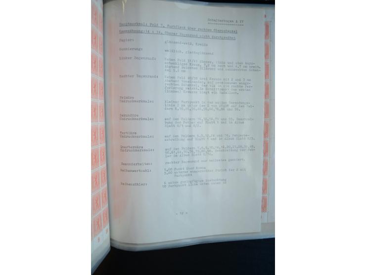 1945, umfangreicher Bogen-Posten mit ca. 650 Stück in unterschiedlichen Mengen von ca. 60 bis 140 Stück, dabei verschiedene P