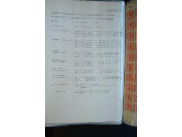 1945, umfangreicher Bogen-Posten mit ca. 650 Stück in unterschiedlichen Mengen von ca. 60 bis 140 Stück, dabei verschiedene P