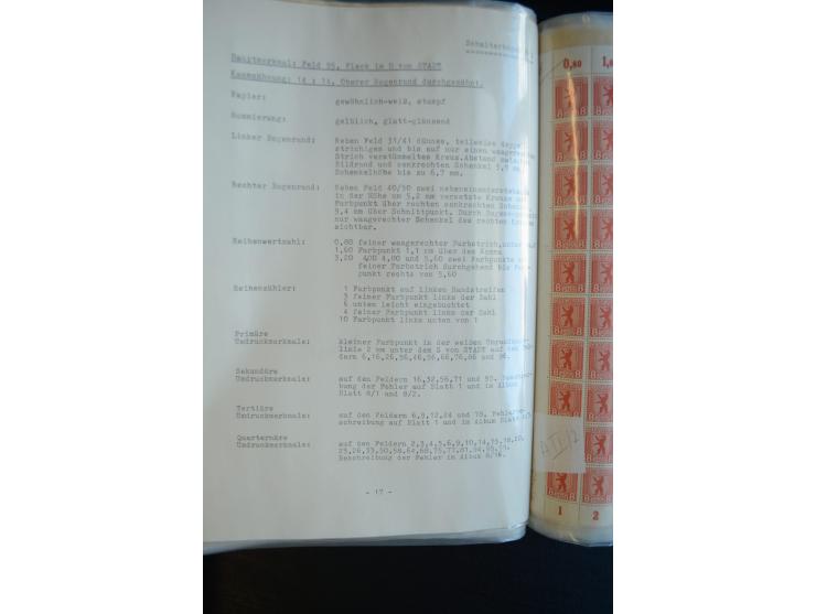 1945, umfangreicher Bogen-Posten mit ca. 650 Stück in unterschiedlichen Mengen von ca. 60 bis 140 Stück, dabei verschiedene P