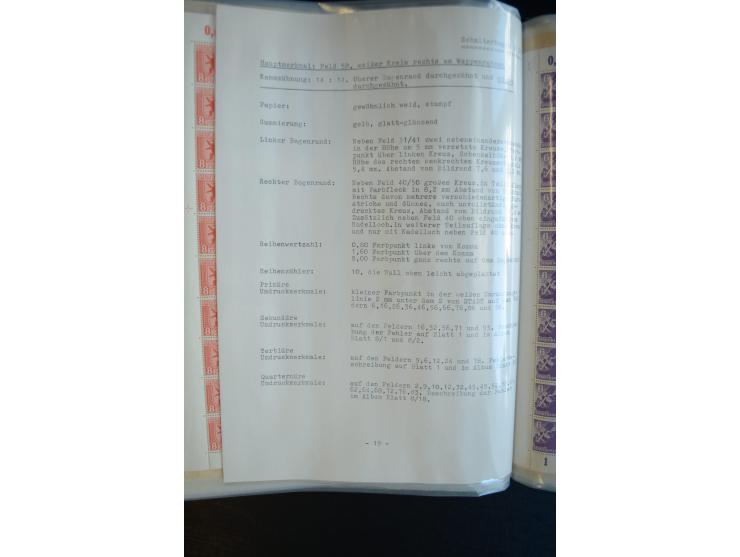 1945, umfangreicher Bogen-Posten mit ca. 650 Stück in unterschiedlichen Mengen von ca. 60 bis 140 Stück, dabei verschiedene P