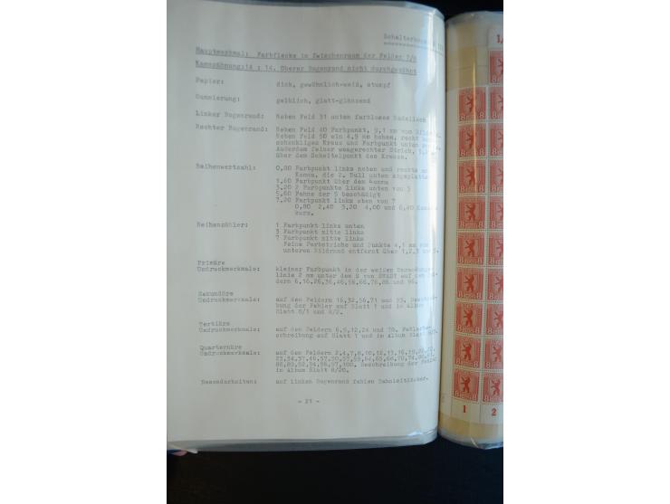 1945, umfangreicher Bogen-Posten mit ca. 650 Stück in unterschiedlichen Mengen von ca. 60 bis 140 Stück, dabei verschiedene P