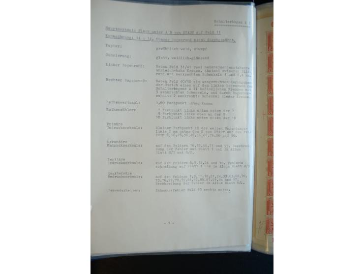 1945, umfangreicher Bogen-Posten mit ca. 650 Stück in unterschiedlichen Mengen von ca. 60 bis 140 Stück, dabei verschiedene P