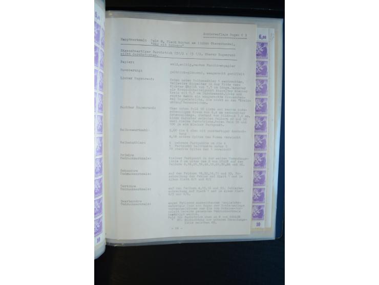 1945, umfangreicher Bogen-Posten mit ca. 650 Stück in unterschiedlichen Mengen von ca. 60 bis 140 Stück, dabei verschiedene P