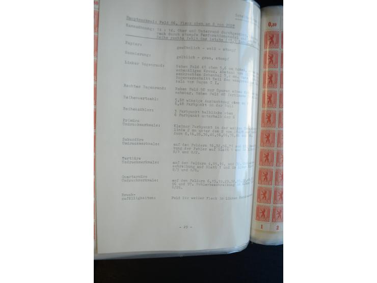 1945, umfangreicher Bogen-Posten mit ca. 650 Stück in unterschiedlichen Mengen von ca. 60 bis 140 Stück, dabei verschiedene P
