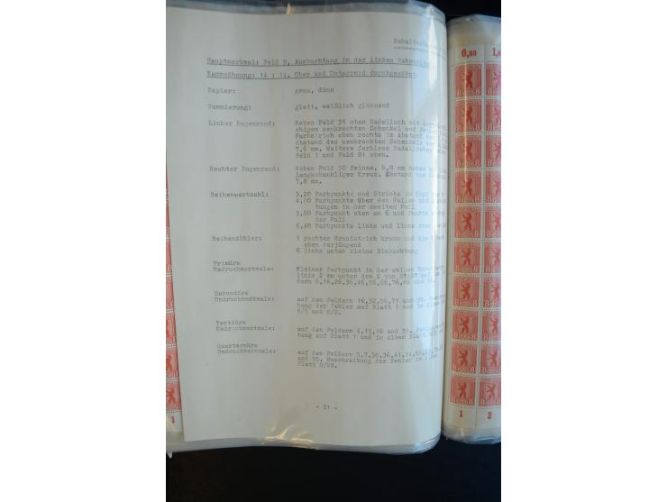 1945, umfangreicher Bogen-Posten mit ca. 650 Stück in unterschiedlichen Mengen von ca. 60 bis 140 Stück, dabei verschiedene P