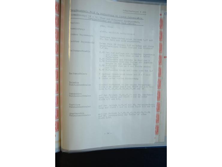 1945, umfangreicher Bogen-Posten mit ca. 650 Stück in unterschiedlichen Mengen von ca. 60 bis 140 Stück, dabei verschiedene P