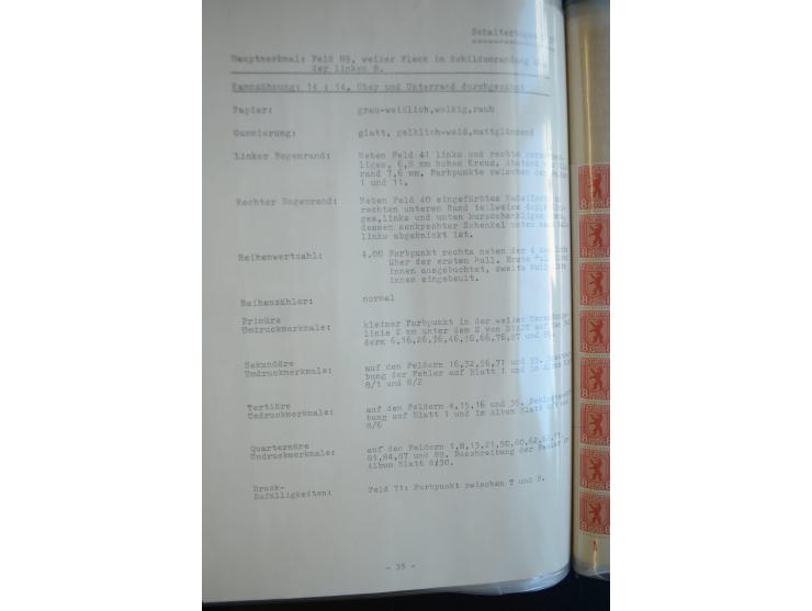 1945, umfangreicher Bogen-Posten mit ca. 650 Stück in unterschiedlichen Mengen von ca. 60 bis 140 Stück, dabei verschiedene P
