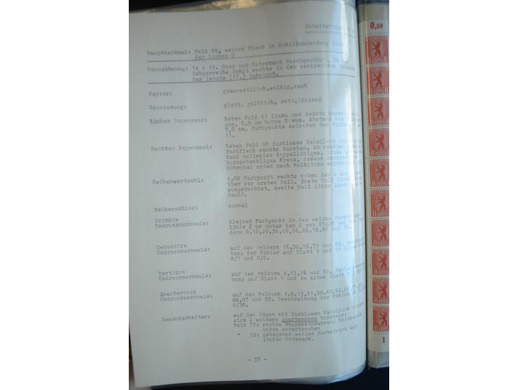 1945, umfangreicher Bogen-Posten mit ca. 650 Stück in unterschiedlichen Mengen von ca. 60 bis 140 Stück, dabei verschiedene P