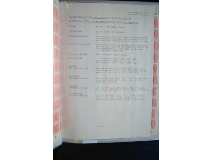 1945, umfangreicher Bogen-Posten mit ca. 650 Stück in unterschiedlichen Mengen von ca. 60 bis 140 Stück, dabei verschiedene P