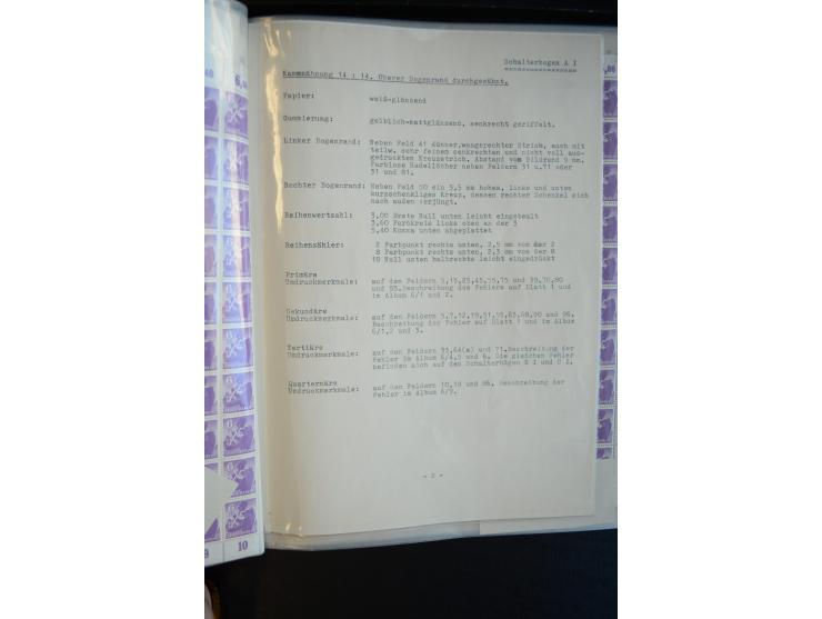 1945, umfangreicher Bogen-Posten mit ca. 650 Stück in unterschiedlichen Mengen von ca. 60 bis 140 Stück, dabei verschiedene P