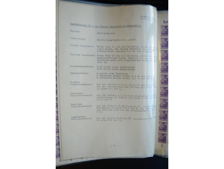 1945, umfangreicher Bogen-Posten mit ca. 650 Stück in unterschiedlichen Mengen von ca. 60 bis 140 Stück, dabei verschiedene P
